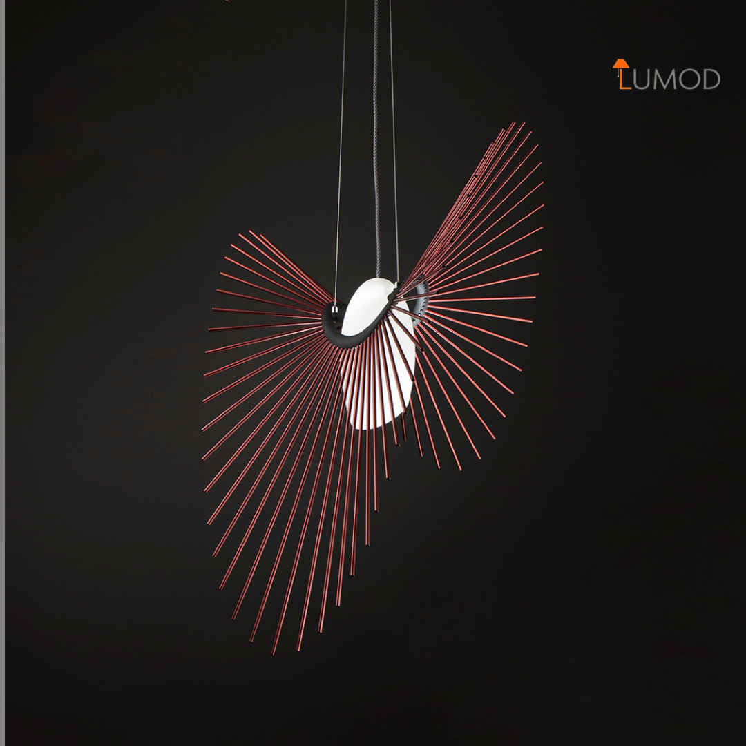 Remy | Artistic Multiple Rods LED Glass Ball Pendant
