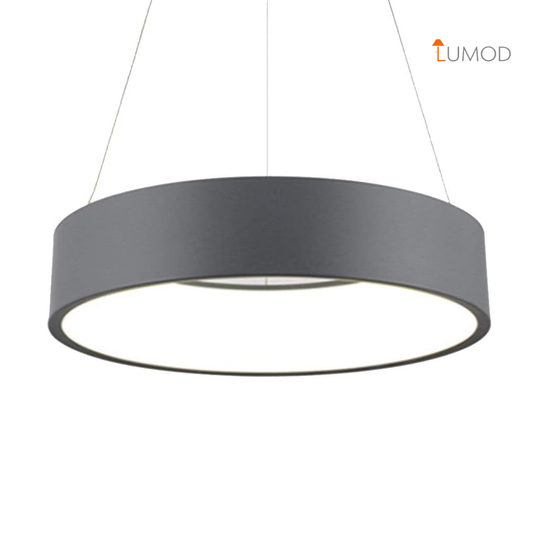 Elora | Matte Grey Round Pendant Light