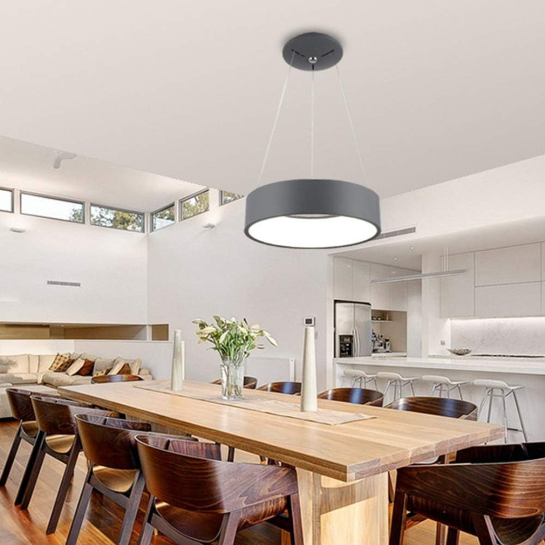 Elora | Matte Grey Round Pendant Light