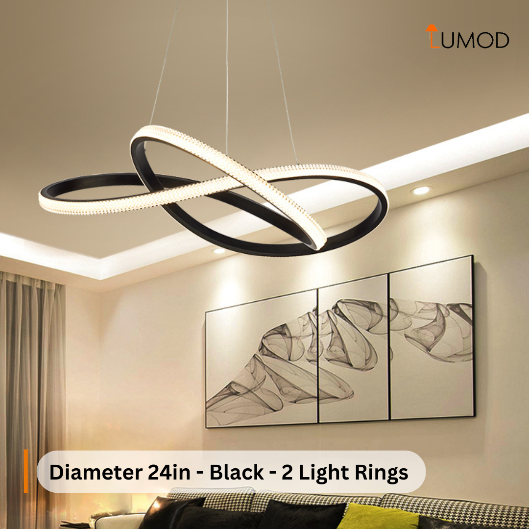 Altona | Hanging LED Double Circular Strip Chandelier
