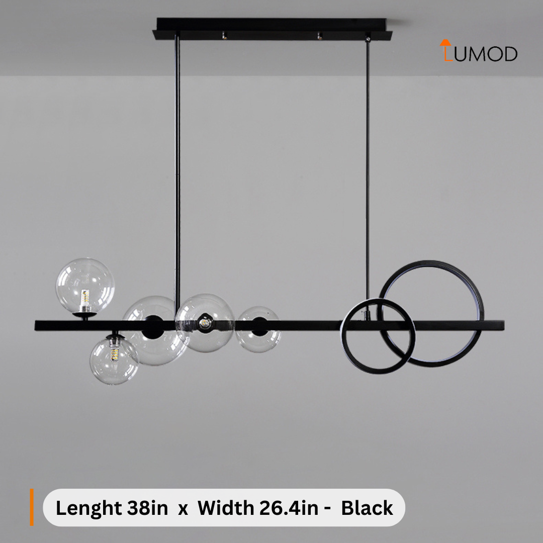 Maximus | Industrial Style Glass Ball Chandelier