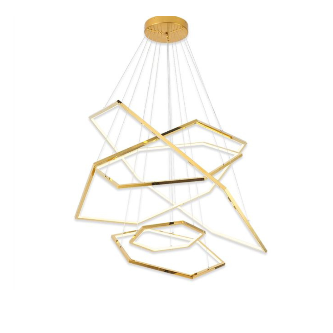 Cecily | Gold Hexagon LED Pendant Light
