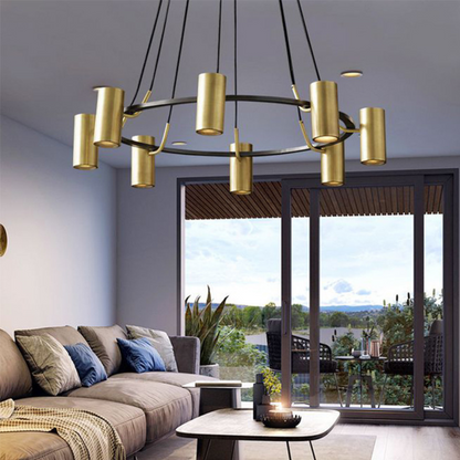 Hattie | Retro Loft Multiple Shade Iron Chandelier